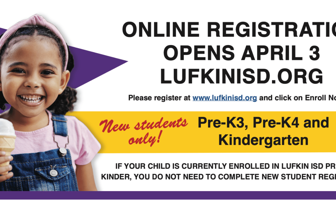 Pre-K and Kinder New Student Registration opens online TODAY!
